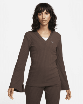 Nike femme long sleeve rib sale